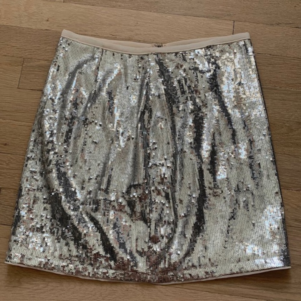Silver sequin mini skirt